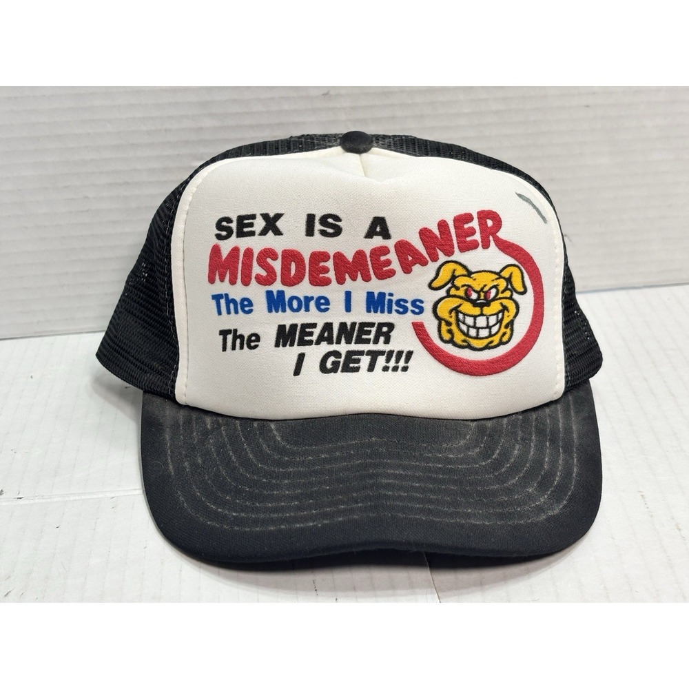 Vintage Sex Is A Misdemeaner Trucker Hat Snapback Funny Graphic Cap DA USA
